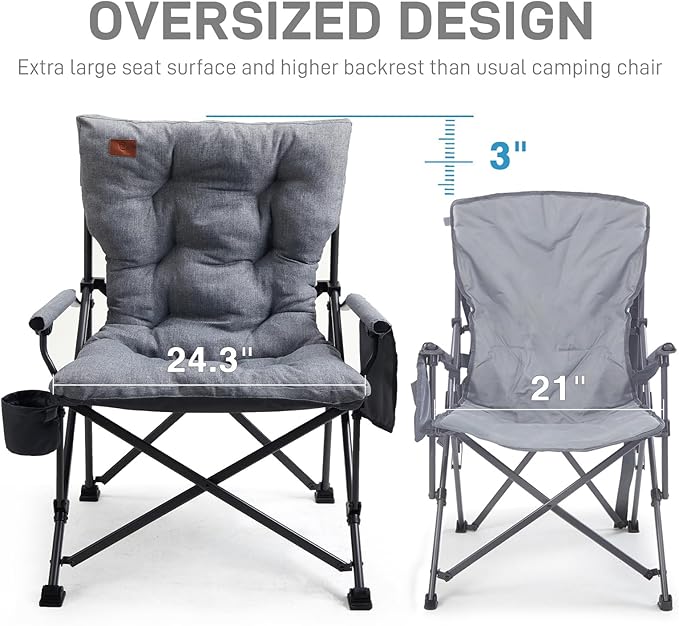 EVER ADVANCED Padded Oversized Folding Camping Chair - Image 4