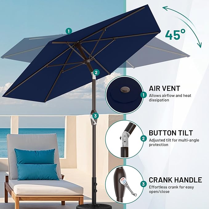 AreShark 7.5FT Patio Umbrella Table Market Umbrella - Image 6