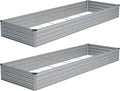 Vengarus 2 Pack 12x4x1FT Galvanized Raised Garden Bed Kit, Outdoor Metal by Vengarus