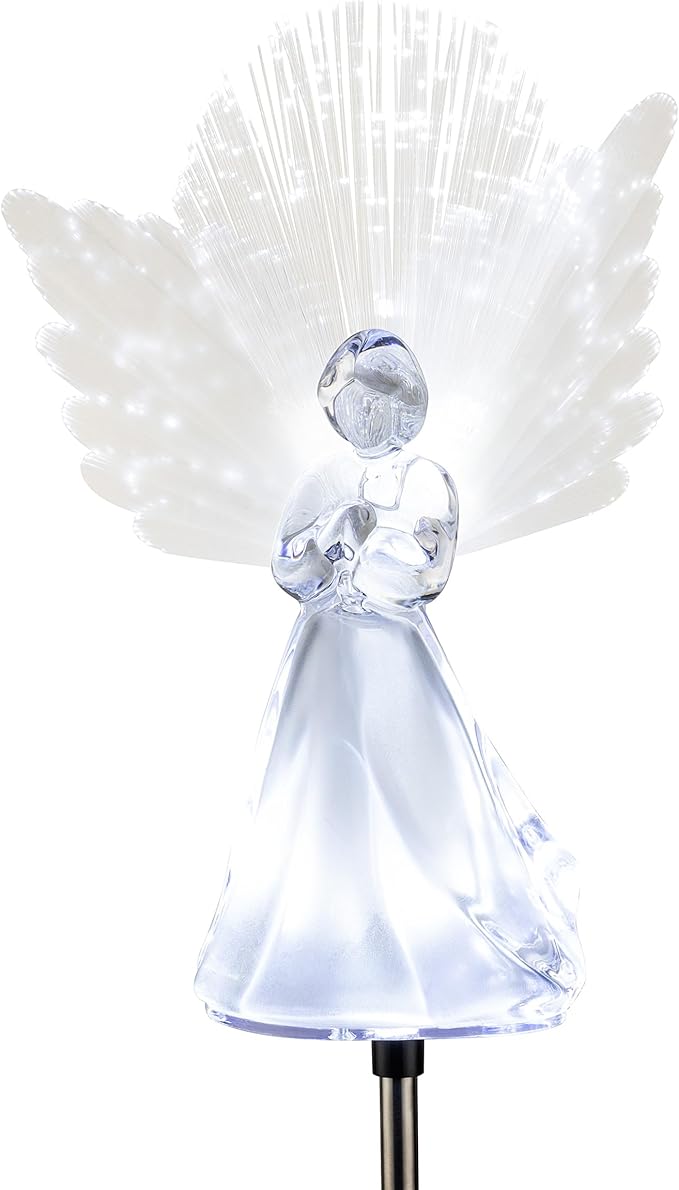 Alpine Corporation 37”H Outdoor Solar Angel Garden Stakes by AlpineCorporation