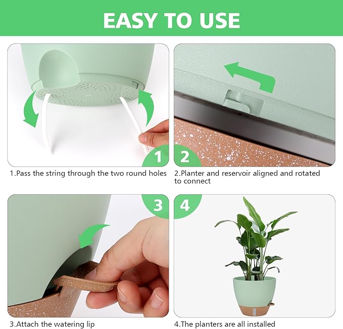 12" 10" 9" 8" Self Watering Pots - Image 7
