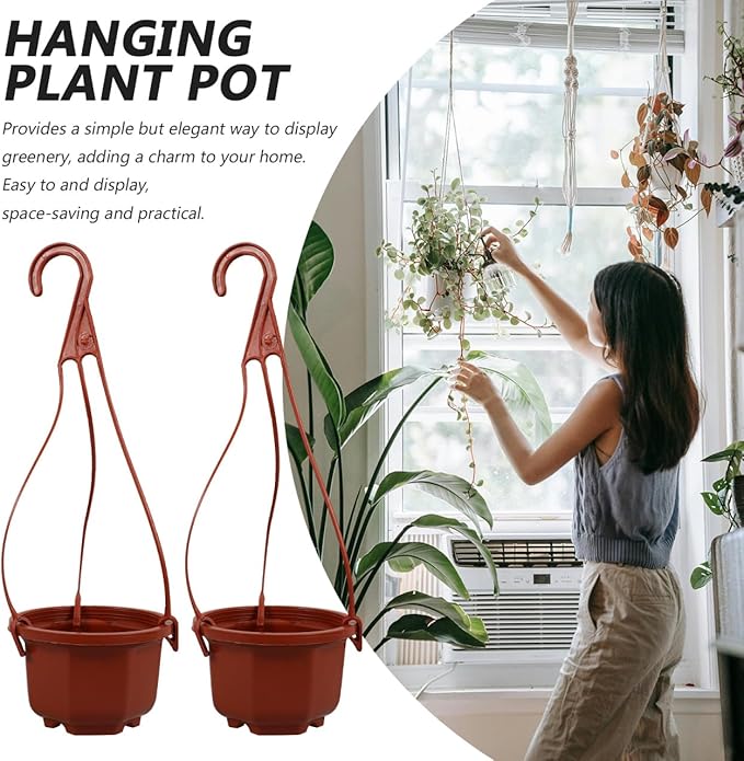 YARNOW 10 Pack Plastic Hanging Planters - Image 7