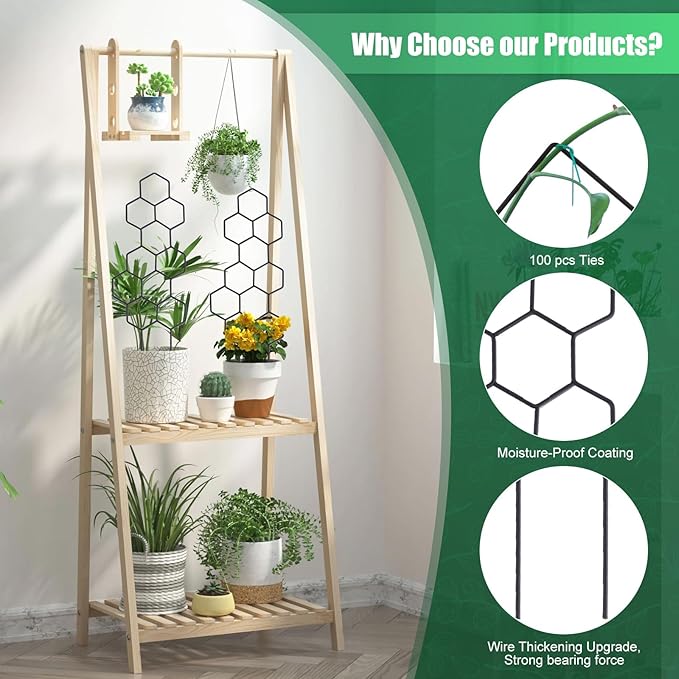 Small Trellis for Potted Plants, 15.94 inch Metal Plant Trellis for Climbing - Image 2