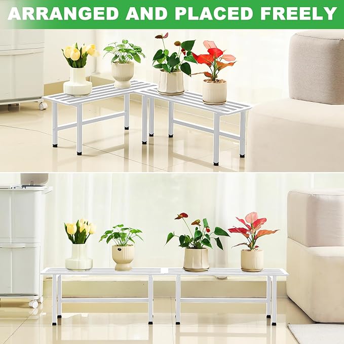 2 Pack Metal Plant Stand Outdoor Plant Shelf Indoor, 1 Tier Heavy Duty Plant - Image 5