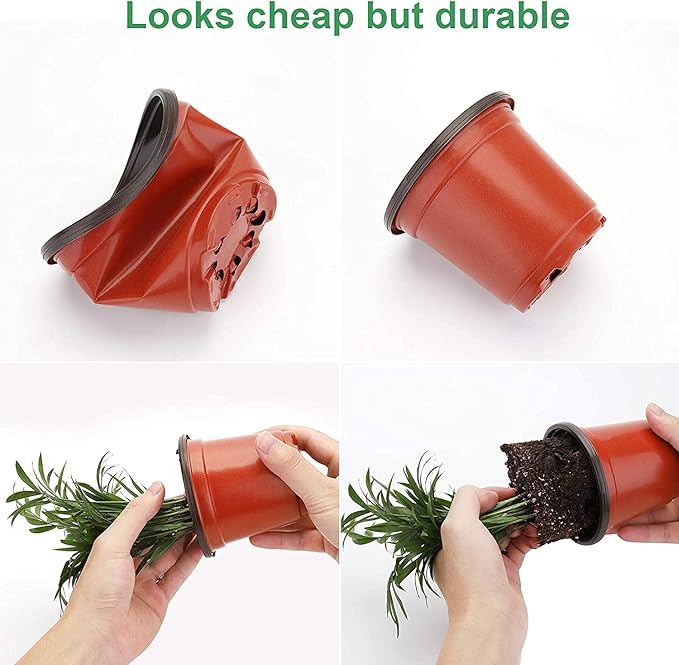 MIXC Plant Nursery Pots with Humidity Dome 4" Soft Transparent Plastic - Image 2