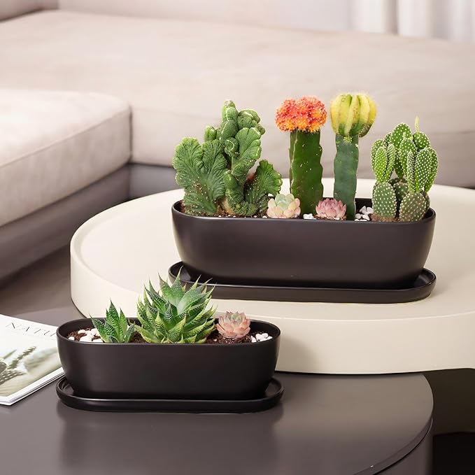 E-liu Oval Ceramic Planter Pot - Image 6