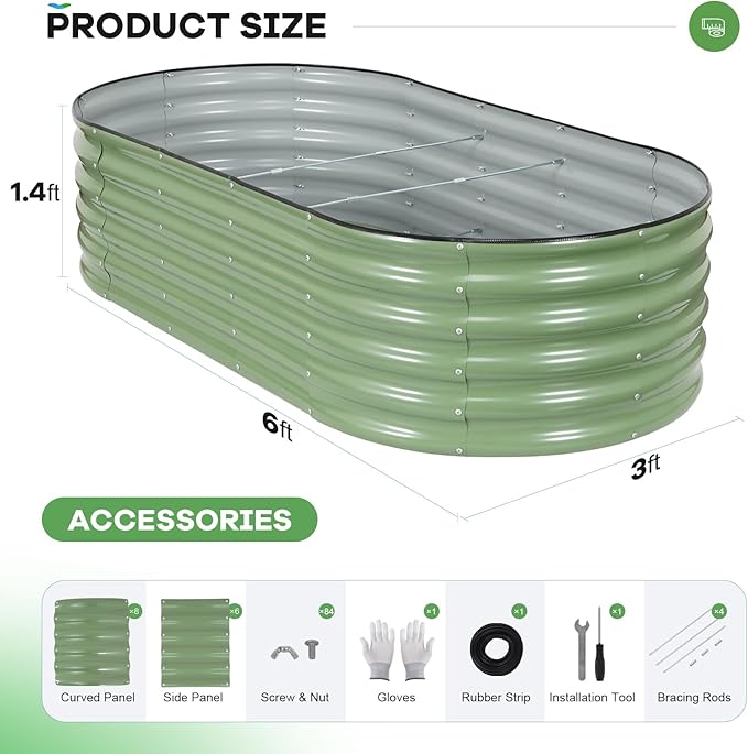 Galvanized Raised Garden Bed Outdoor, Rust-Resistant Garden Planter Box - Image 4