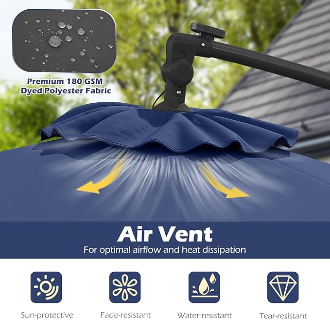 Tangkula 10ft Solar LED Patio Umbrella - Image 4