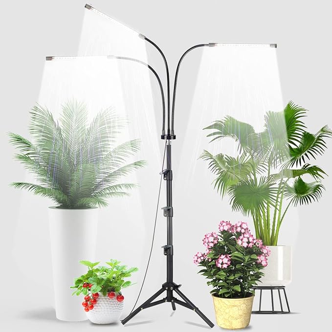 GHodec Grow Light with Stand, 60 LED 5500K Full Spectrum Floor Plant Light by GHodec