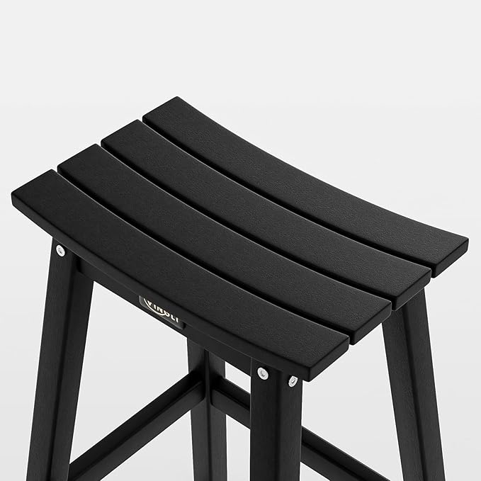VINGLI 29" Outdoor Bar Stools Set of 2, HDPE Poly Lumber Bar Chairs - Image 5