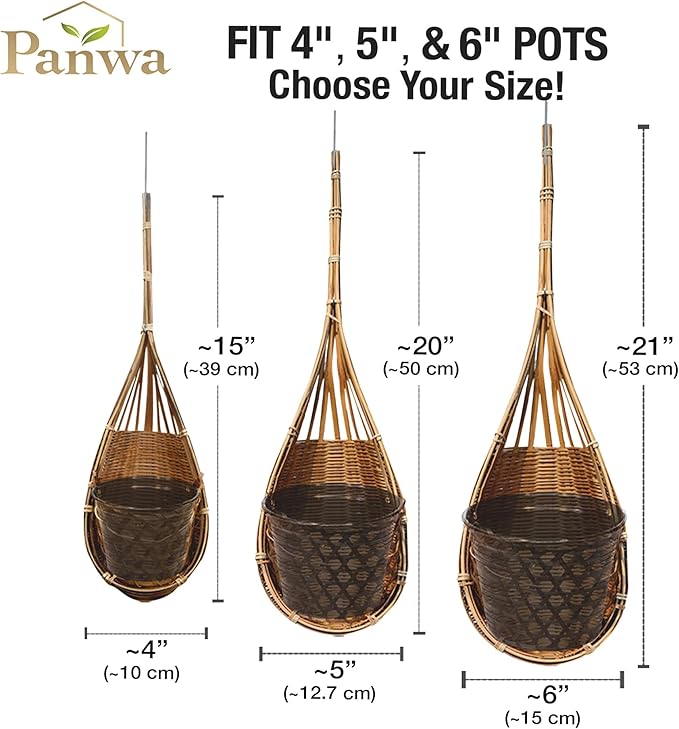 Handmade 100% Thai Bamboo Hanging Orchid Basket – 4 Inch, 5 Inch, 6 Inch - Image 6