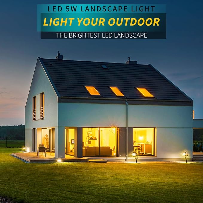 LED Landscape Lights, 5W 120V AC Outdoor Pathway Garden Yard Spotlight - Image 5