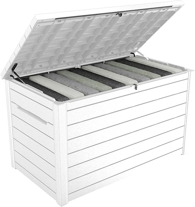 Keter XXL 230 Gallon Deck Storage Box Outdoor Patio Container ~ White - Image 2