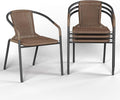 Amopatio Outdoor Dining Chairs Set of 4, Stackable Patio Chairs, Rattan Wicker by Amopatio