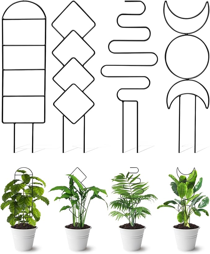 4 Pack Indoor Climbing Plant Trellis, Small Trellis by Whtawtaw