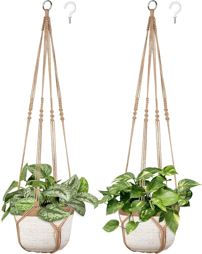 Dahey Macrame Plant Hanger Indoor Outdoor Hanging Planter Basket Large by Dahey
