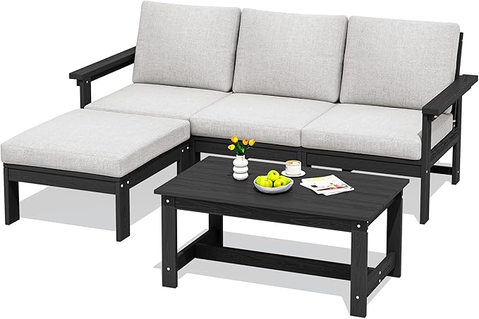 SERWALL Outdoor Sectional Sofa Set, 5-piece Outdoor Modula Couch Set by SERWALL