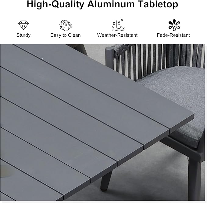 PURPLE LEAF 11 Pieces Patio Dining Set - Image 7