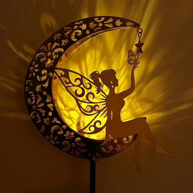 ZKLiLi Solar Lights Garden Decorations, Moon Fairy Light, Solar Statues Outdoor - Image 4
