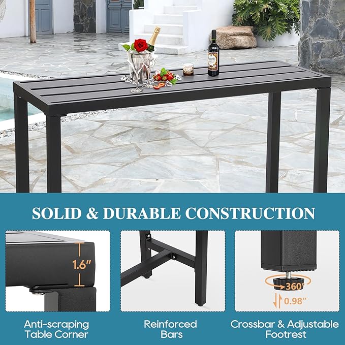 Outdoor Bar Table, Patio Console Pub Height Tables - Image 5