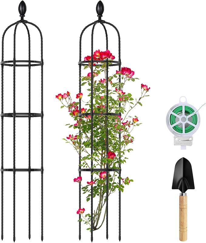 2 Pack 5Ft Tall Garden Obelisk Trellis by Huvai