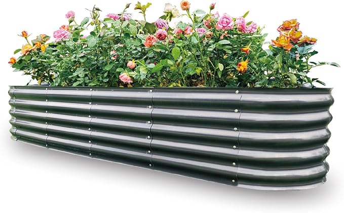 Gardmax Galvanized Raised Garden Bed, Lightweight Planter Boxes Outdoor by ChooseGardmaxforbetterlife