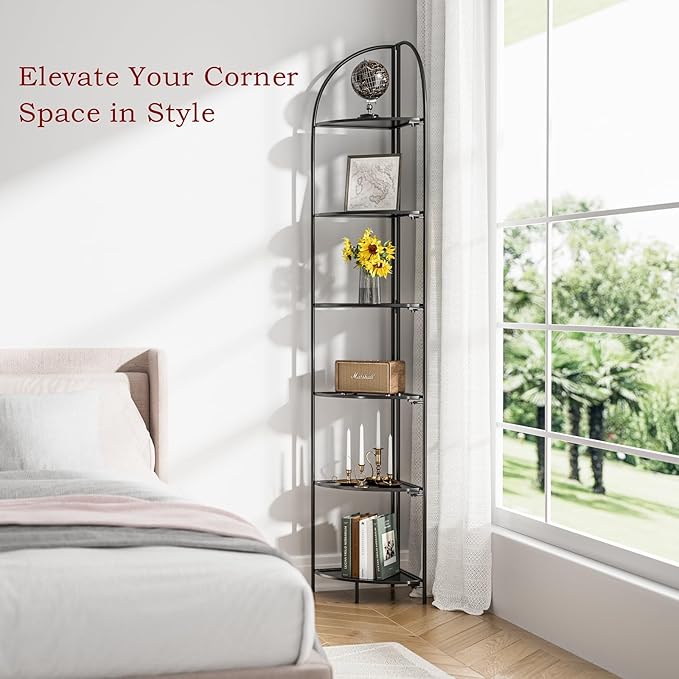 Crofy Foldable 6 Tier Corner Shelf, Metal Corner Plant Stand - Image 5