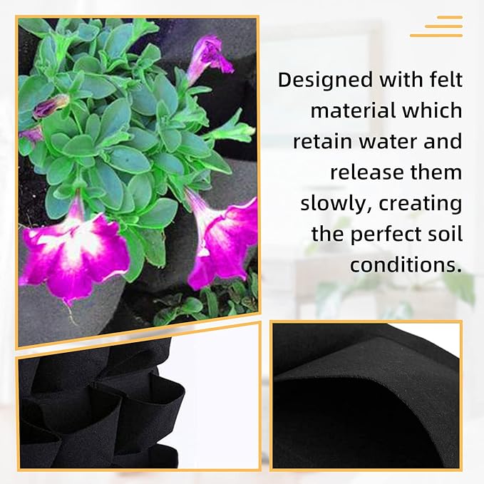 Hanging Planting Grow Bags, 25 Pockets Hanging Vertical Wall Planter Wall - Image 3