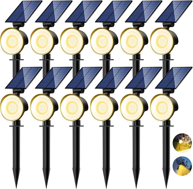 nipify 12 Pack Solar Spot Lights Outdoor Waterproof by Nipify