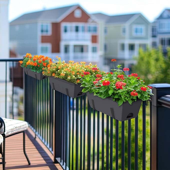 CADUKE Railing Planter Boxes 6 PCS, Planter Boxes - Image 3