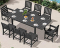 SERWALL 9-Piece Outdoor Dining Set, All Weather HDPE Outdoor Furniture Set by SERWALL