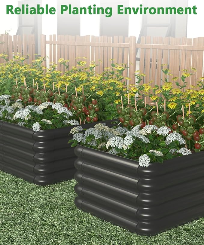 3.0x3.0x1.0ft Raised Garden Bed Kit, Rustproof PP Material Garden Box, Flower - Image 7