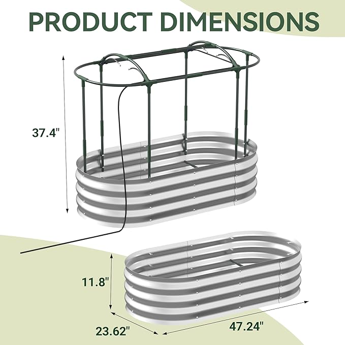Raised Garden Bed with Sprinkler Timer and Self-Watering System, Galvanized - Image 6