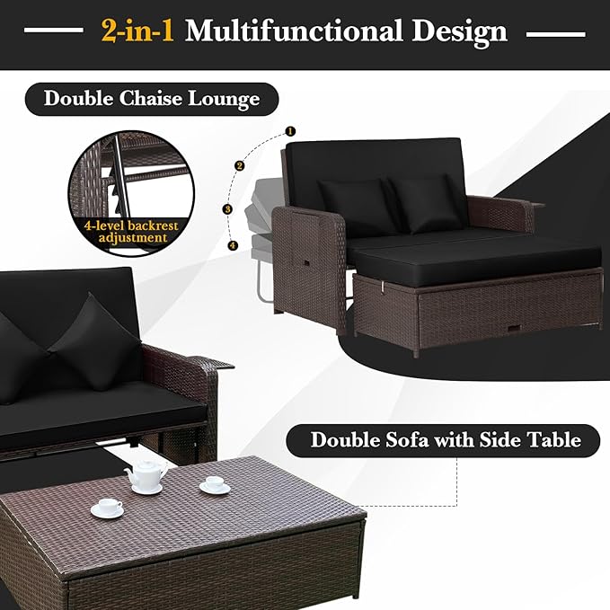 Tangkula Patio Rattan Daybed - Image 8