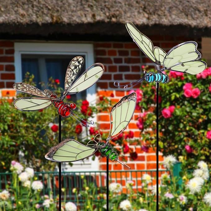 Juegoal 20 Inch Butterfly Garden Stakes Decor, Dragonfly Stakes, Hummingbird - Image 5