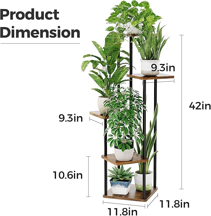Bamworld Plant Stand Indoor Tall Plant Shelf - Image 6