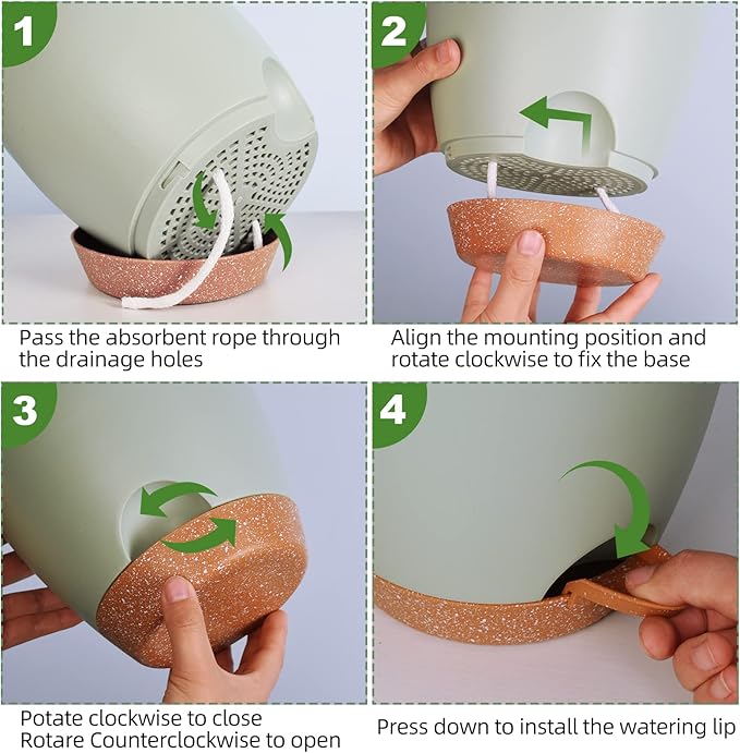 Planters for Indoor Plants, 8/7/6.5/6/5.5/5 Inch Self Watering Planters - Image 5