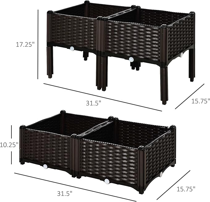 Outsunny 4 Piece Raised Garden Bed - Image 7