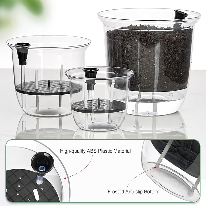Plant Pots 6 inch Set of 3, Self Watering Pots - Image 3