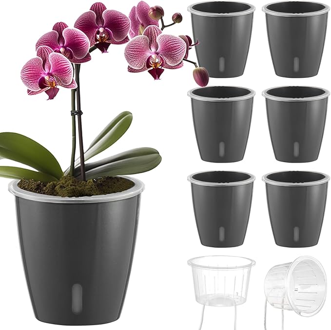 Self Watering Pots for Indoor Plants, Small African Violet Pots by KvyusFlourish