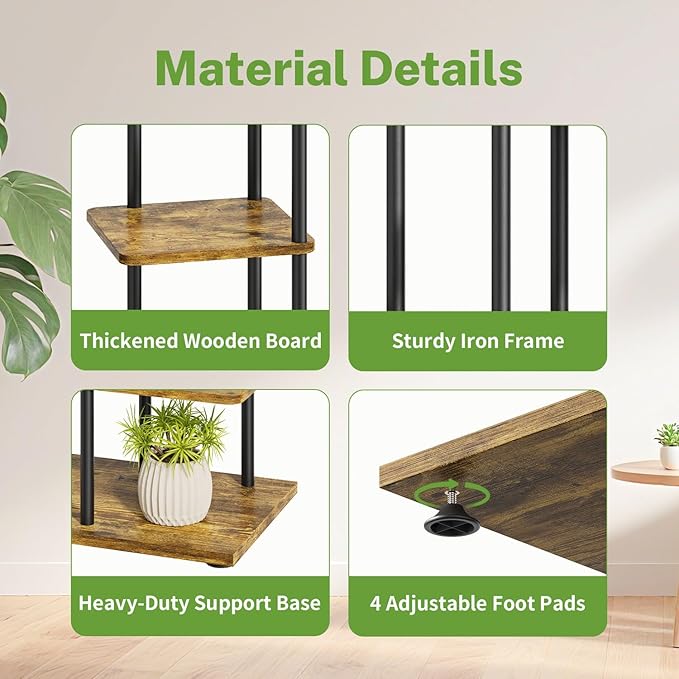 iDavosic.ly 6 Tier Tall Plant Stand Indoor, Tiered Corner Metal Wood Multiple - Image 3