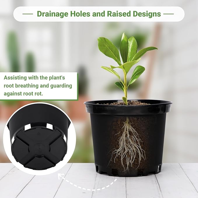 GREANER Nursery Pots, 1 Gallon Durable Flower Pots - Image 4