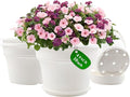 10 Inch Plastic-Flower-Pot-for-Indoor-Plants, 4 Pack Large Outdoor Planter Pot by Pottiffe