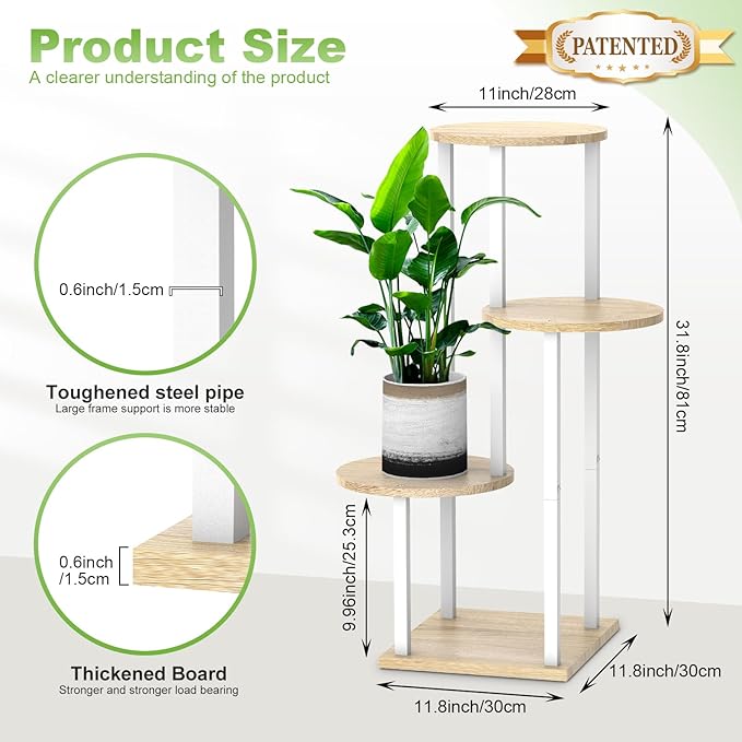 Plant Stand Indoor, 4 Tier Thickened Metal Corner Plant Shelf - Image 2