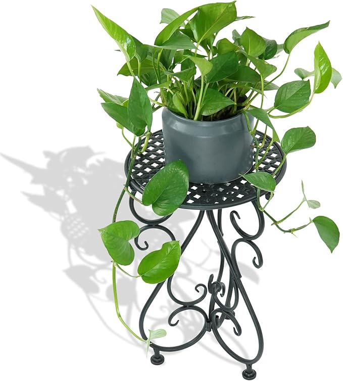 Metal Plant Stand, Heavy Duty Flower Pot Stand 17" Tall, Single Planter Holder - Image 2