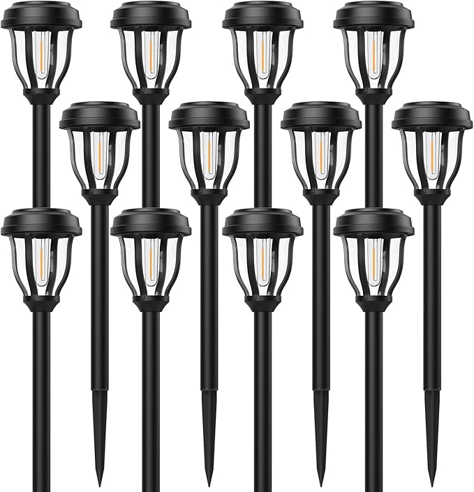 DERAYSION 12 Pack Solar Lights Outdoor, Solar Pathway Lights Auto On/Off - Image 2