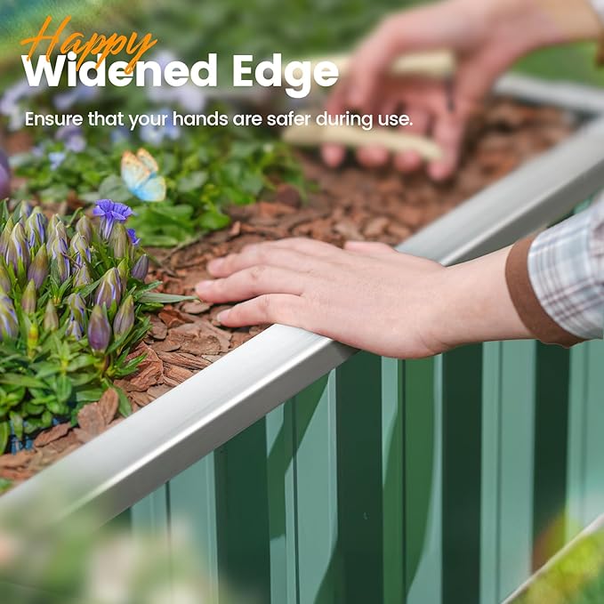 KING BIRD Raised Garden Bed 68" x 36" x 18" Heightened Galvanized Steel Metal - Image 6