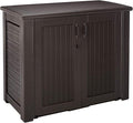 Rubbermaid Decorative Outdoor Storage Cabinet Weather Resistant Dark Brown by Rubbermaid