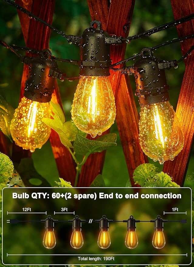 Brightown Outdoor String Lights 190FT - Image 5