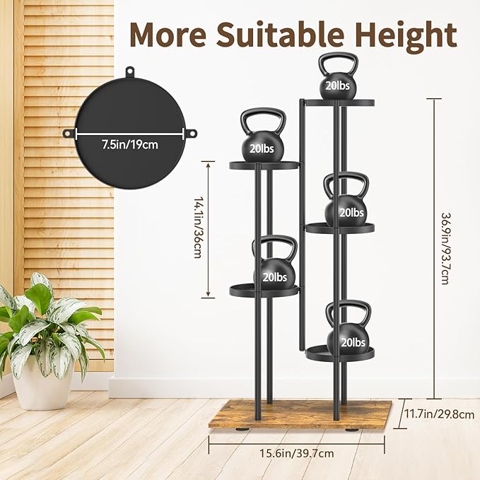 LASZOLA Black 5 Tier Plant Stand Indoor Heavy Duty Metal Planter Flower Holder - Image 7